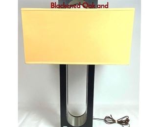 Lot 126 PIERRE CARDIN Decorator Table Lamp. Blackened Oak and