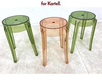 Lot 130 Charles Ghost Stools by Philippe Starck for Kartell.