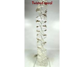 Lot 135 70s Modern Lucite Acrylic Floor Lamp. Twisted spiral