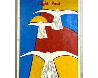 Lot 138 Signed Oil Painting On Panel of Birds in Flight. Possi