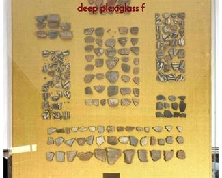 Lot 141 Framed ANASAZI Pottery Fragments. In deep plexiglass f