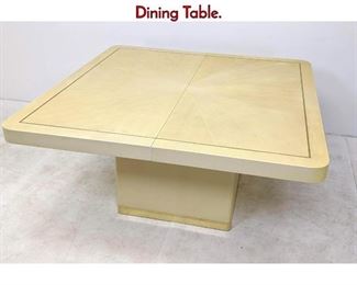 Lot 143 Karl Springer Attributed Tooled Leather Dining Table.