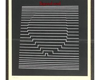 Lot 147 Victor Vasarely ILILE II Serigraph Print. Signed and