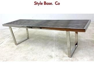 Lot 149 DIA Style Chrome Slat Bench with Nelson Style Base. Co