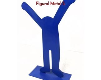 Lot 151 Large After Keith Haring Blue Sculpture Figural Metal S