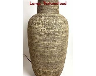 Lot 152 DESIGN TECHNICS Style Pottery Table Lamp. Textured bod