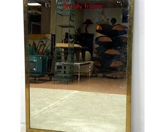 Lot 154 Heavy Decorator Brass Frame Wall Mirror. Sturdy frame