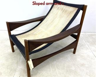 Lot 163 Danish Modern Oversized Lounge Chair. Sloped arm and s