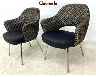 Lot 165 Pair Eero Saarinen Knoll Executive armchairs. Chrome le