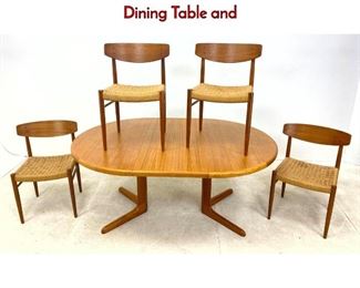 Lot 166 Danish Modern Teak Dining Set. Skovby Dining Table and