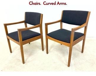 Lot 167 Set 3 GREGSON American Modern Arm Chairs. Curved Arms.