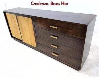 Lot 172 Harvey Probber Multi Wood Sideboard Credenza. Brass Har