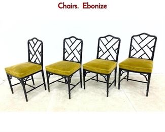 Lot 173 Set 4 Carlisle Faux Bamboo Side Dining Chairs. Ebonize