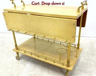 Lot 176 ALDO TURA Lacquered Goatskin Tea Bar Cart. Drop down si