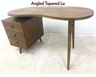 Lot 179 Modernist Kidney Shaped Top Desk with Angled Tapered Le