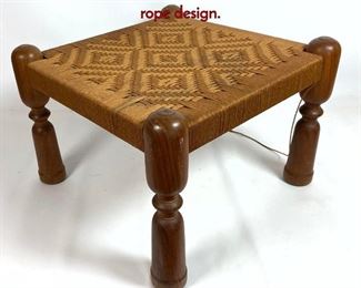Lot 180 Safari Thebes style Stool Ottoman. Woven rope design.