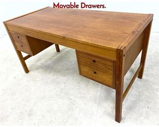 Lot 182 Danish Modern Teak Desk with Movable Drawers.
