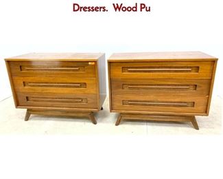 Lot 191 Pair American Modern Bachelor Chests Dressers. Wood Pu