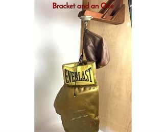 Lot 192 Vintage Boxing Speed Bag with Wooden Bracket and an Ove