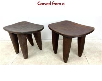 Lot 196 Pr West African Senufo Stools End Tables. Carved from o