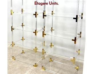Lot 198 Pair Contemporary Lucite Acrylic Shelf Etagere Units.