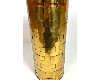 Lot 199 Italian Style Woven Brass Umbrella Stand. Unmarked.