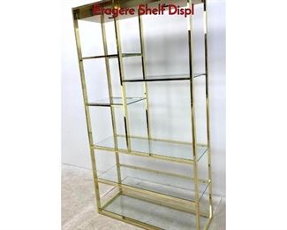 Lot 200 Milo Baughman Style Brass and Glass Etagere Shelf Displ