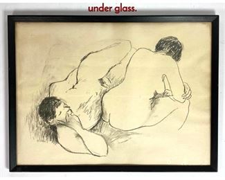 Lot 202 Study Drawing of Nudes. Framed under glass.