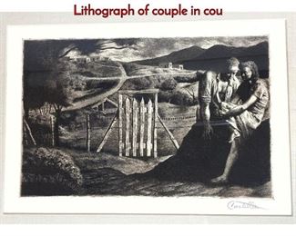 Lot 204 FREDERICO CASTELLON Etching Lithograph of couple in cou