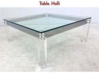 Lot 212 70 s Modern Lucite Chrome and Glass Coffee Table. Holli