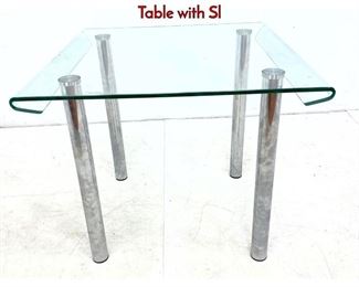 Lot 214 Modernist Chrome and Glass Dinette Dining Table with Sl