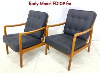 Lot 215 Pair OLE WANSCHER Lounge Chairs. Early Model FD109 for