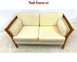 Lot 225 Danish Modern Teak Love Seat Sofa Couch. Teak frame wi