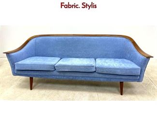 Lot 227 Modernist Teak Sofa Couch. Wedgwood Blue Fabric. Stylis