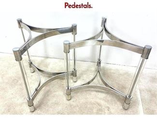 Lot 232 2 Modernist Chrome and Lucite Dining Table Pedestals.