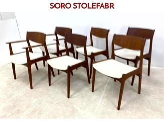 Lot 233 Set 6 Danish Modern Teak Dining Chairs. SORO STOLEFABR