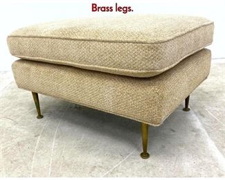 Lot 237 Robsjohn Gibbings Style Ottoman Stool with Brass legs.