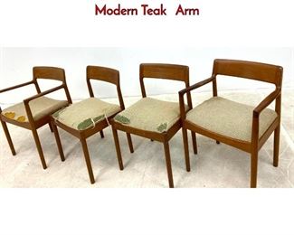 Lot 240 set 4 NORGAARD Dining Chairs. Danish Modern Teak Arm