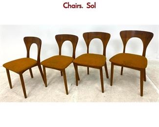 Lot 242 Set 4 Niels Koefoeds for Koefoeds Hornslet Chairs. Sol