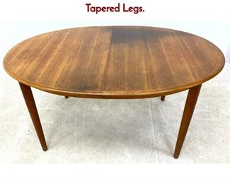 Lot 243 Danish Modern Teak Oval Dining Table with Tapered Legs.