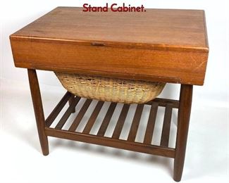 Lot 245 VITRE Danish Modern Teak Sewing Stand Cabinet.