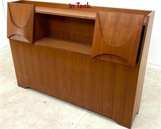 Lot 246 Custom Brasilia Style Bookcase Headboard in Teak.