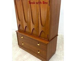 Lot 247 Custom Brasilia Style Wardrobe Dresser in Teak with Bra