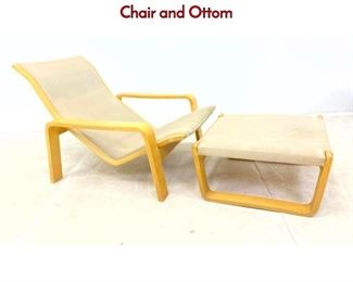 Lot 252 Ilmari Lappalainen ASKO Recliner Lounge Chair and Ottom