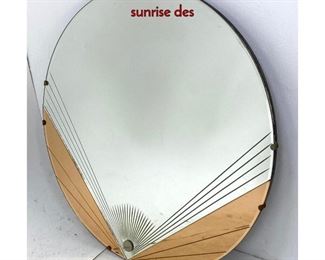 Lot 258 Two Tone Art Deco Round Wall Mirror. Cut in sunrise des