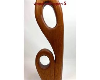 Lot 260 Artist Wood Carving Sculpture. Curved wood with open S
