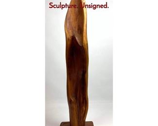 Lot 261 Naturalist Frame Form Wood Carving Sculpture. Unsigned.