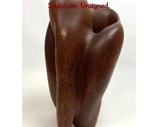 Lot 262 Naturalist Freeform Wood Carving Sculpture. Unsigned.