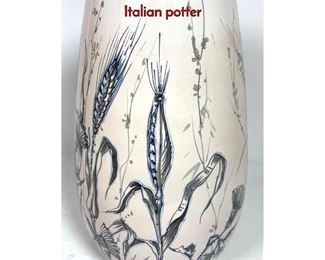 Lot 267 Large A BAGNI Painted Art Pottery Vase. Italian potter