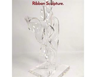 Lot 271 MEVORACH Lucite Acrylic Ribbon Sculpture.